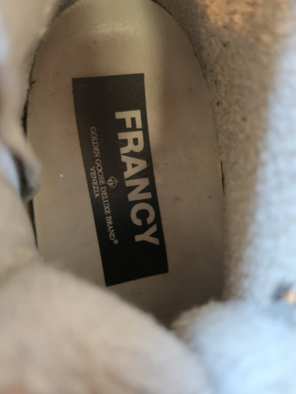 Womens Golden Goose Francy Silver Glitter High Top Sneakers EUR 39/US 9 - Picture 11 of 12